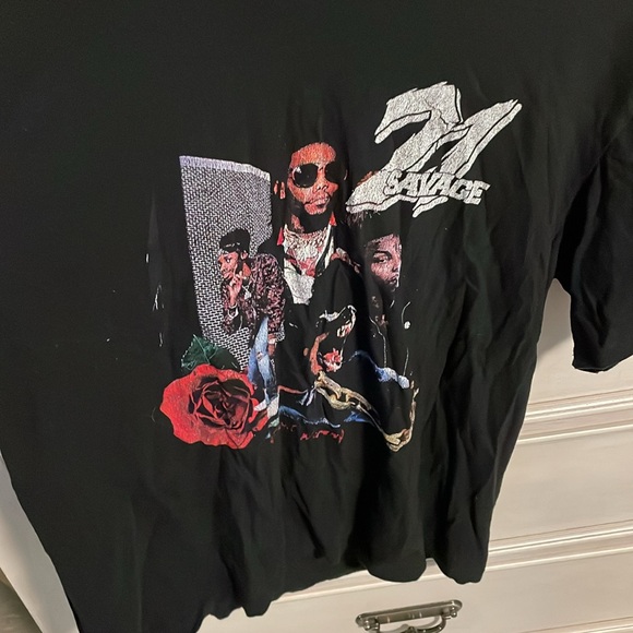 M21 Rapper Music Savage T-Shirts Men Casual Round Neck Cotton Shirt medium - Picture 2 of 4